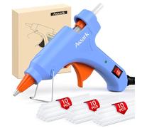 Fireproof Hot Glue Gun Kit with 30 Glue Sticks, Fast Preheating Hot Melt, High Temp for School Crafts DIY Arts and Quick Home Repairs, 20W (Blue)