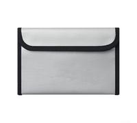 Fireproof Impermeable Document Bag with Double Layer Liquid Silicone Fiberglass for Passport for Certificates Cash Plus Valuables High Temperature Resistant 1200°c (Silver)