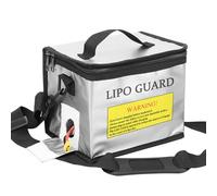Fireproof Lipo Safe Bag Explosionproof Protective Battery Bag with Zippers Handle Strap Portable Storage Guard Pouch for Battery Storage and Charging 21.5 * 16.5 * 14.5cm (Silver)