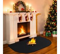Fireproof Mat for Fireplace Accessories, Wood Stove, Easy to Clean Hearth Rugs for Fireplaces Protects Floors and Carpets from Sparks and Ember Fireplace Floor Protector for Indoor Outdoor (50x80CM)