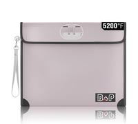 Fireproof Money Bag with Lock - 4200℉ Heat Insulated, BALAPERI Waterproof Zipper Pouch, Fireproof Document Bag for Cash, Letter A4 A5 Size Documents, Passport and Valuables, 13.9"x10.6"(Silver)