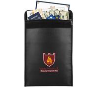 Fireproof Money & Document Bag, MoKo 15" x 11" Fire & Water Resistant Cash & Envelope Holder, Protect Your Valuables, Documents, Money, Jewelry, Zipper Closure for Maximum Protection, Black