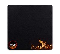 Fireproof Pad, Heat Protection Mat 100 x 100cm Thick 5mm Heat Resistance 982°C Soldering Mat Fire Protection Mat Fireproof Mat for Tent Oven Welding Table Coffee Machine, Black