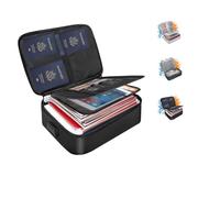 Fireproof Safe Document Box, 3-Layer Lockable Office Storage Box, Large Capacity Portable File Organiser Bag for Certificates, Laptop, Book, Bill, Filing Folder for Home and Travel (Black)