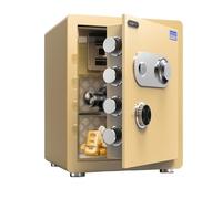 Fireproof Safe for Home Small All-steel Mechanical Combination Safe with Privacy Inner Compartment Solid Cylindrical Bolt Adjustable Dividers Safetys Box for Home, Office, Hotel