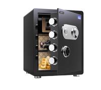 Fireproof Safe for Home Small All-steel Mechanical Combination Safe with Privacy Inner Compartment Solid Cylindrical Bolt Adjustable Dividers Safetys Box for Home, Office, Hotel