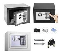 Fireproof Security Safe Box Steel Cabinet Safe Home Cash Box with 2 Override Keys Digital PIN Keypad for Extra Security Wall Mount Black Finish 16 Litre Capacity 35 x 25 x 25cm