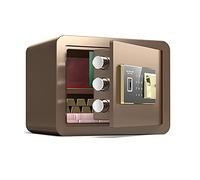 Fireproof Small Home Fingerprint Password Lock Storage Steel Anti-theft Secret Cash Hidden Cabinet (Brown A)
