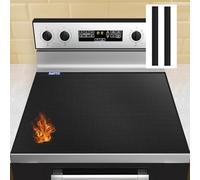 Fireproof Stove Cover, 30 x 21” Electric Stovetop Mat, Heat Resistant Glass/Ceramic Cooktop Protector with 2 Silicone Gap Covers, Fiberglass Flat Top Stove Cover, Dishwasher Safe, 1500℉ Heat Resistant