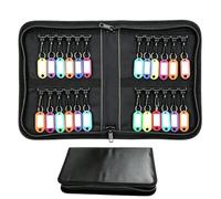 Fireproof Waterproof 24 Hook Key Organiser for Landlords,Hotels,Car Rental | Sealed zip prevents small items falling out,swivel clasps with colour tags simplify bulk sorting for venue asset management