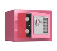 Fireproof Waterproof Deposit Box Digital Cabinet Safe with VBuilt-in Alarm Wall/Floor Mounted for Jewelry A4 Document Laptop Home Office 22X17X17c for,Pink