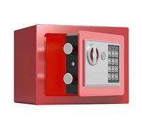 Fireproof Waterproof Deposit Box Digital Cabinet Safe with VBuilt-in Alarm Wall/Floor Mounted for Jewelry A4 Document Laptop Home Office 22X17X17c for,Red
