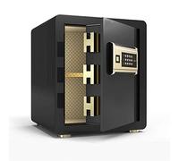 , Fireproof Waterproof Home Small All-Steel Anti-Theft Double Alarm Fingerprint Password Deposit, Office Can Be Inserted Into The Wall Bedside Hidden for Home (Black A)