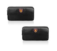Fireproof Waterproof Money Document Bag, 2 Pieces Money Pouches for Cash with Zipper, Fireproof Envelope Storage Bag for Valuables, Car Keys, Passport, Bank Deposit, Jewelry, File, 20.5 x 11 x 2 cm