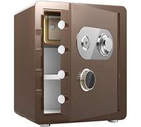 Fireproof Waterproof Safe Household Anti-Theft Storage Box With Small Private Door Is Built In Jewellery Mechanical Password Lock For Home Office Cash Use Storage,Brown