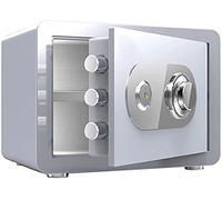 Fireproof Waterproof Safe Lock With Key Anti-Theft Household Small Wall-Mounted Steel Storage Box Cash Confidential Documents Jewelry Password For Home Office Ca,White