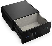 Fireproof Waterproof Safe Lockbox - Touch Screen Password Home Security for Bedside Cabinet Drawer All Steel Concealed Deposit Box Money Protection