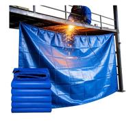 Fireproof Welding Blanket Flame Retardant Tarpaulin Heavy Duty Welding Cover Workshop Door Shield 1.9x1.9m Heat Resistant Safety Mat Industrial Protection