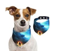 Fires and People Under Dark Clouds Dog Bandanas-Washable Dog Kerchief for Small to Large Pet Scarf for Girl Or Boy, Pet Accessories