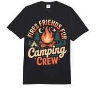 Fires Friends Fun Camping Crew Comfort Colors Adult Heavyweight T-Shirt