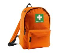 FireShield First Aid Bag - Travel Bag For Schools, Offices, Home, Outdoors & Car - Empty Backpack - Grab Bag (Orange)