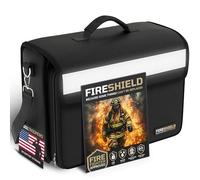 FIRESHIELD PRO Fireproof Document Bag - Portable Briefcase with Shoulder Strap, Tablet, Laptop & Card Organizer - Water Resistant, Multi-Pocket Storage for Travel, Home or Office - 17" x 12.5" x 7.2"