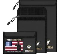 FIRESHIELD PRO Upgraded Fireproof Document Bag 3-Pack - Fire & Water Resistant Money Pouch for Cash w/Zipper - Safe Storage for Family Photos, Jewelry, Passport & Important Documents - Size: S, M & L