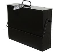 Fireside Ash Carrier Galvanised Metal Hot Tidy Box Container Fireplace Pan Bucket Bin Ash Storage Box (Black)