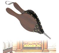 Fireside Bellows, Wood Hand Bellow Pump with Hanging Leather Strap,Metal Nozzle,Air Bellow Fireplace Blower Leather Bellows Fire Bellows