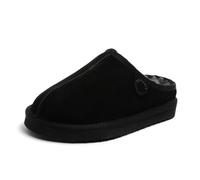 Fireside by Dearfoams Men's Grafton Faux Shearling Clog Slipper, Black, 9 UK