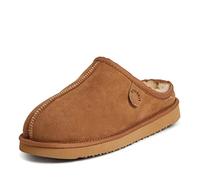 Fireside by Dearfoams Men's Grafton Faux Shearling Clog Slipper, Chestnut, 12 UK