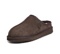 Fireside by Dearfoams Men's Grafton Faux Shearling Clog Slipper, Coffee, 7 UK