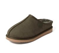 Fireside by Dearfoams Men's Grafton Shearling Indoor/Outdoor Clog Slipper, Green, 12