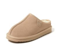 Fireside by Dearfoams Men's Grafton Shearling Indoor/Outdoor Clog Slipper, Sand, 9 UK