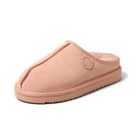 Fireside by Dearfoams Women’s Greta Genuine Shearling Clog Slippers, 100% Natural Suede Clogs for Outdoor & Indoor, Peach Dust, 9 UK