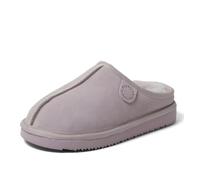 Fireside by Dearfoams Women’s Greta Genuine Shearling Clog Slippers, 100% Natural Suede Clogs for Outdoor & Indoor, Lilac, 9 UK