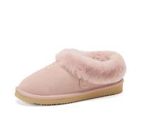 Fireside by Dearfoams womens Fireside Adelaide Genuine Shearling Soft Memory Foam Plush Indoor House Shoe Clog, Dusty Pink, 3 UK