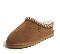 Fireside by Dearfoams Women's Greta Shearling Indoor/Outdoor Clog Slipper, Chestnut Taping, 4.5 UK