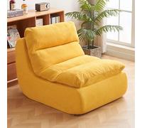 Fireside Chair Compressed Lazy Sofa Bean Bag Chair Removable Washable Cover White Single Sofa For Living Room Bedroom Corner Modern Compact Lounge Seating Yellow Single sofa