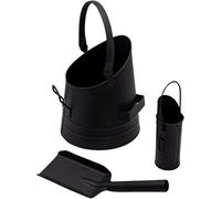 Fireside Coal Bucket Shovel Matchstick Holder Black Accessory Set Kindling Log Marco Paul Black One Size