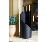 Fireside Companion Tool Set Includes Brush, Shovel and Log Poker Valiant Black One Size
