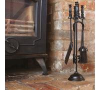 Fireside Companion Tool Set Includes Shovel, Brush, Tongs Poker and Stand Valiant Black One Size