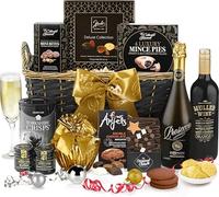 Fireside Gift Hamper with Prosecco & Mulled Wine - Luxury Christmas Hamper with Cheddar Bites, Chocolate Truffles - Gourmet Xmas Hampers for Women & Men
