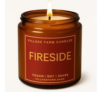 Fireside Luxury Hand Poured Candle | Eco Friendly | Vegan | Hand Crafted, | 50+ Hour Burn Time | Soy Wax | Handmade | Artisan | Small Batch | Cosy Crackling Log Fireside Candle