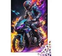 Firestorm Motorcycle Adventure 1000-Piece Jigsaw Puzzle for Adults, 52x38cm/1000pcs; Low-dust White Cardboard Pieces; for Quiet Focus at Your Own Pace
