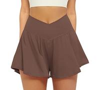 FireSwan Crossover Athletic Shorts for Women 2 in 1 Flowy Running Shorts with Pockets Spandex Butterfly Workout Tennis Skorts