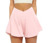 FireSwan Crossover Athletic Shorts for Women 2 in 1 Flowy Running Shorts with Pockets Spandex Butterfly Workout Tennis Skorts