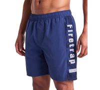 Firetrap Men’s Swim Shorts - Quick Dry Mesh Lined Swimming Trunks, Adjustable Drawstring Beach Board Shorts with Pockets, Summer Swimwear for Pool & Holiday (Black, Navy Blue, Camo Green) Blue L