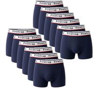 Firetrap Mens 12 Pack Designer Boxer Shorts, Underwear Gift Set Trunks Comfortable Stretch Cotton Plain Colours Mens Briefs All Blue L