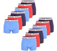 Firetrap Mens 12 Pack Designer Boxer Shorts, Underwear Gift Set Trunks Comfortable Stretch Cotton Plain Colours Mens Briefs Sky, Navy, Red XXL